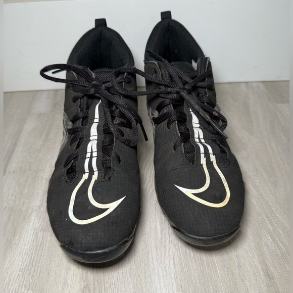 Nike Alpha Huarache Elite 3 Mid Football Cleats Black White Sz 6Y main image 4